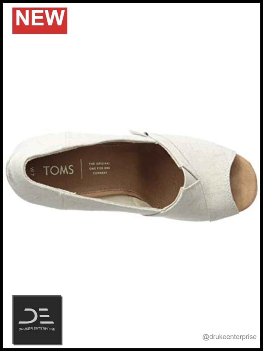 TOMS Classic Wedge Sandals Cork Platform Espadrille Peep Toe